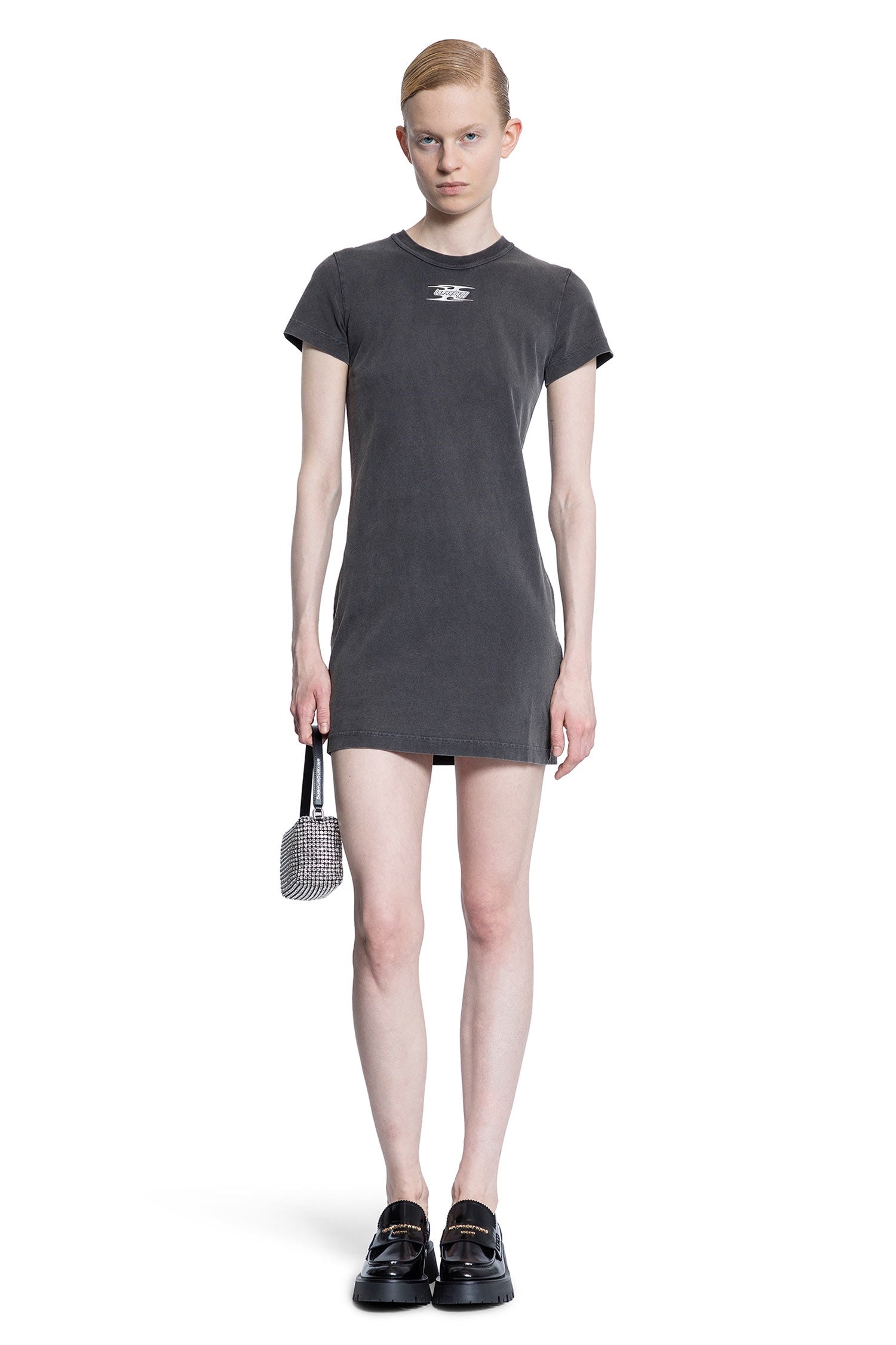 Alexander Wang Puff-Logo-Shrunken-Tee-Mini-Dress | antonioli