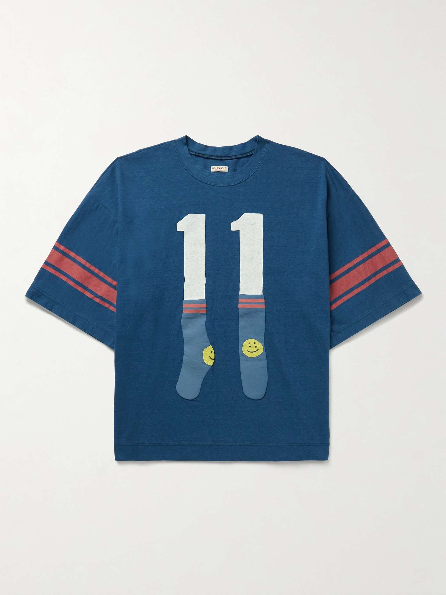 Striped Printed Cotton-Jersey T-Shirt - 1