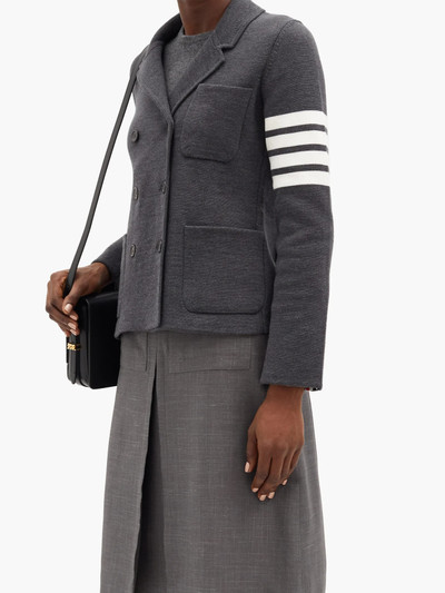 Thom Browne Four-bar wool-blend double-breasted jacket outlook