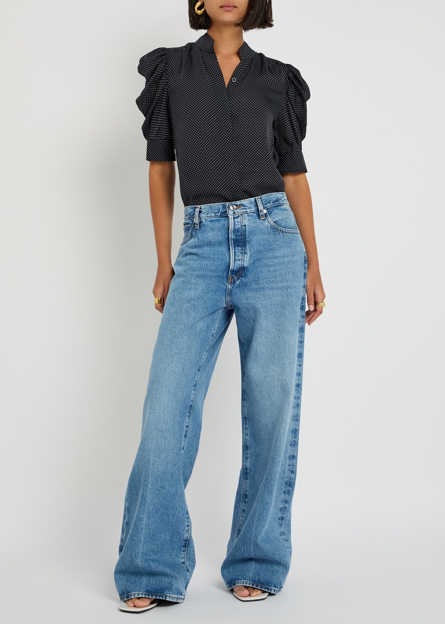 Frame The Gillian Polka-dot Silk-chiffon Blouse - 4