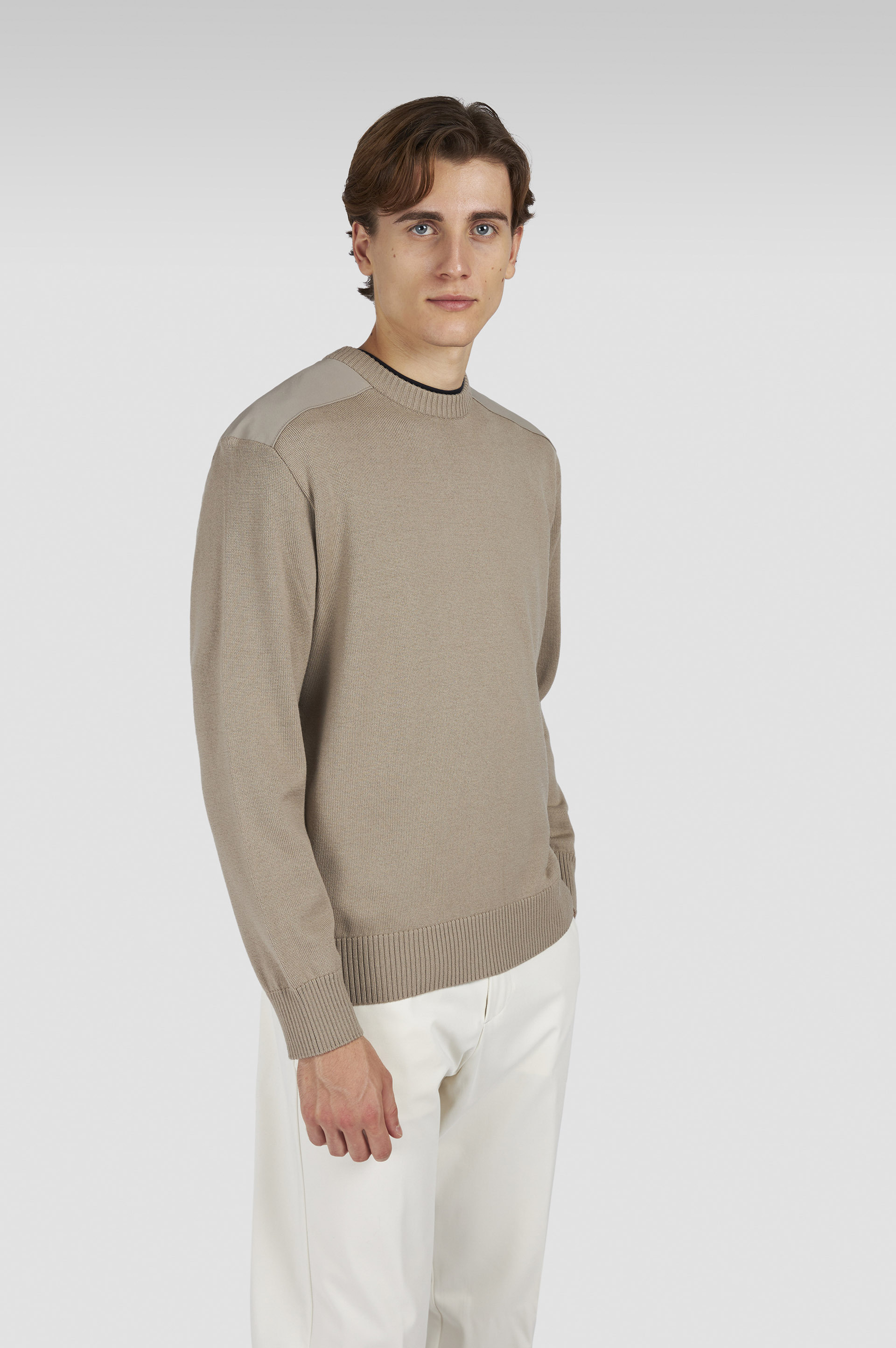 SOFT COOL TOUCH WOOL CREWNECK SWEATER WITH TYPHOON® DETAILS - 6