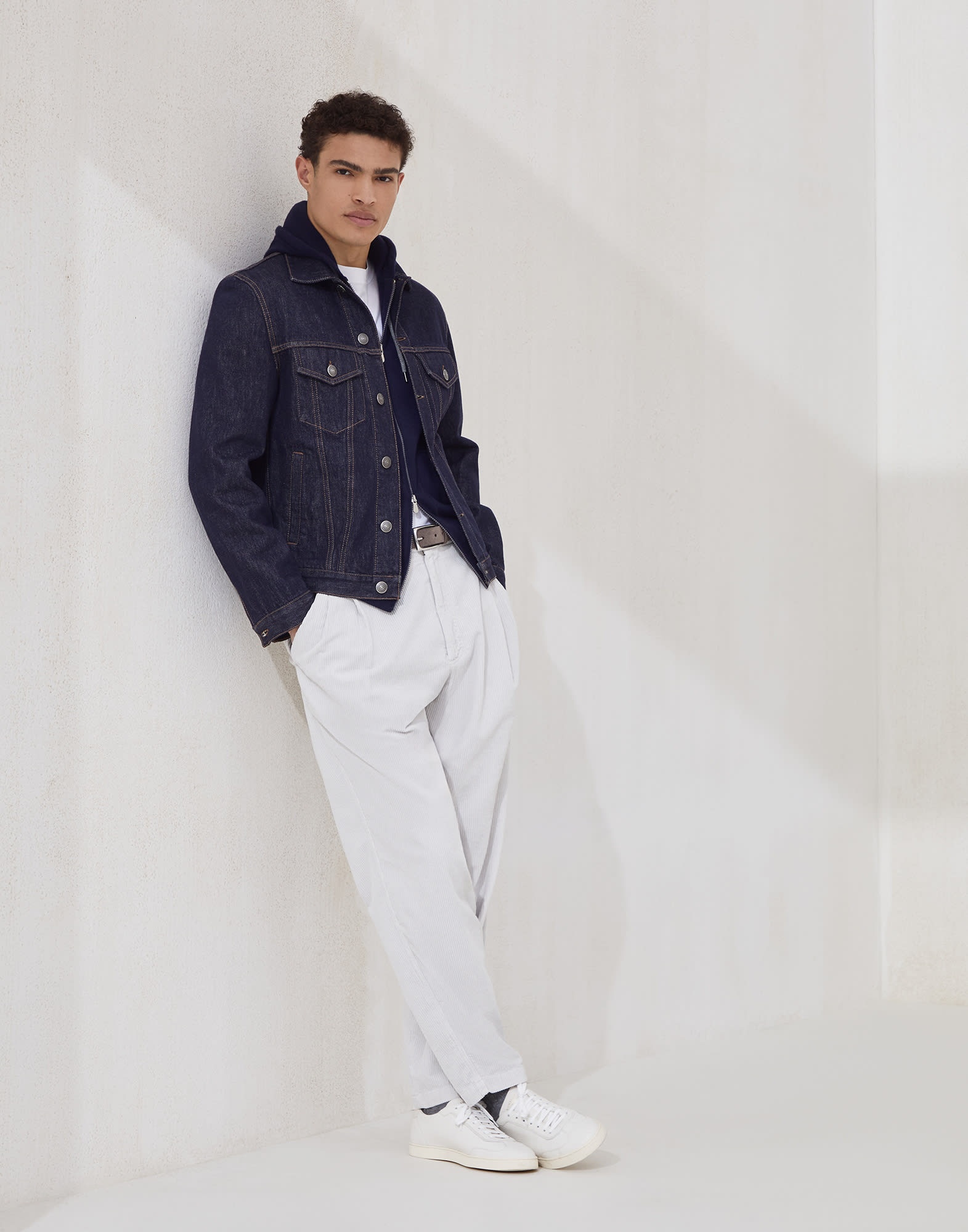 Cashmere sweatshirt-style cardigan with hood - 5