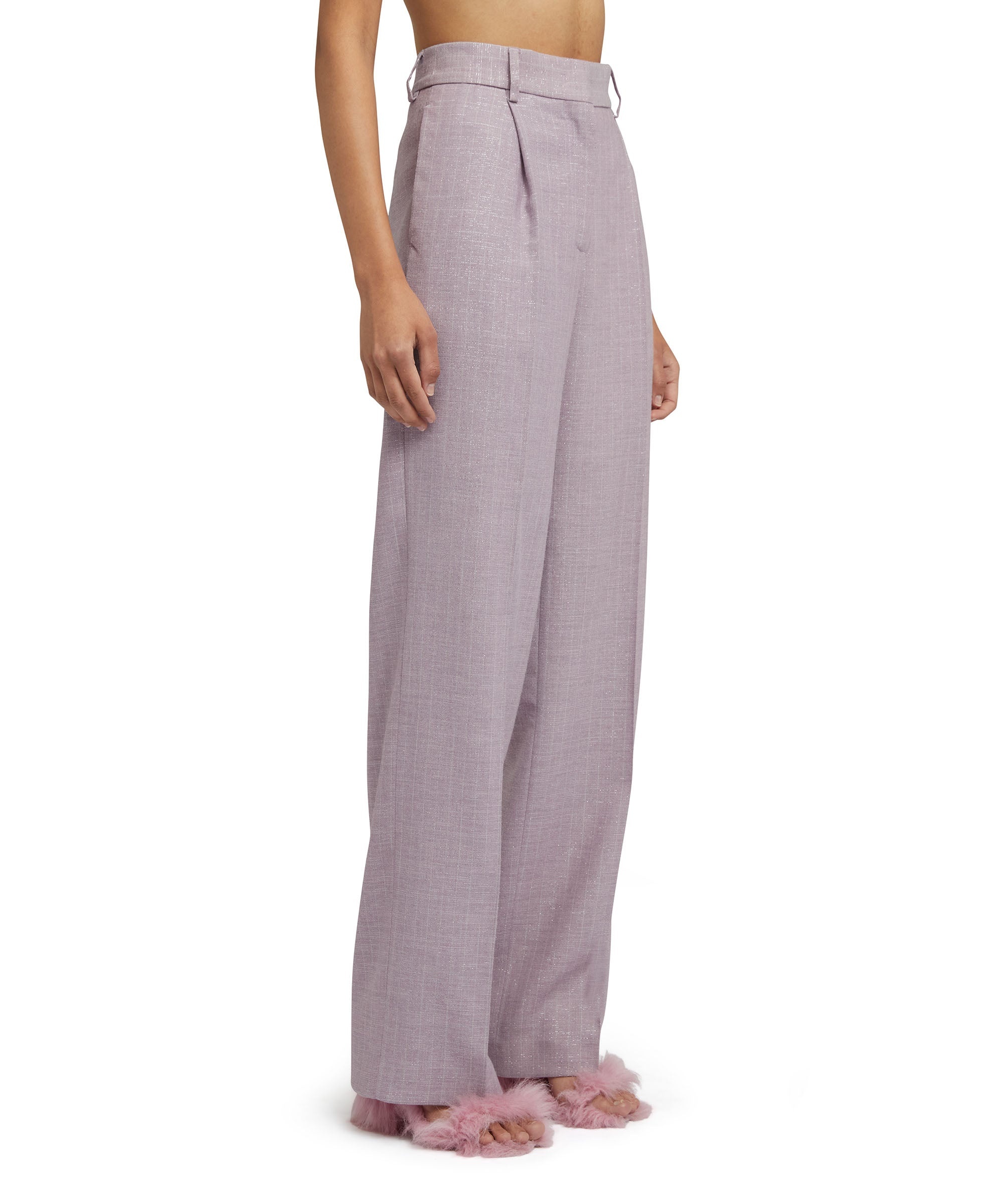 Trousers with  "Shiny Pinstriped Wool" workmanship - 4