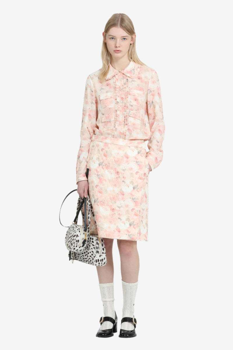 FLORAL PRINT SHIRT WITH MINI RUFFLES AND POCKETS 4