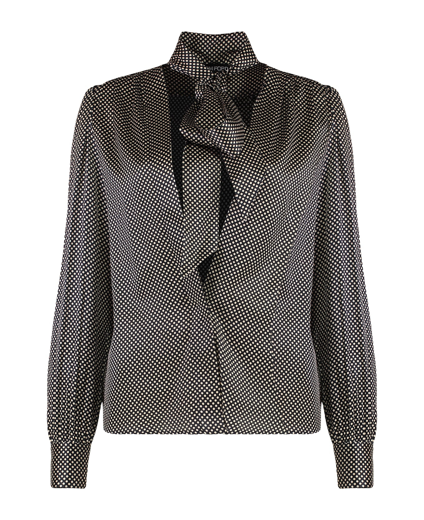 Polka-dot Silk Blouse - 1
