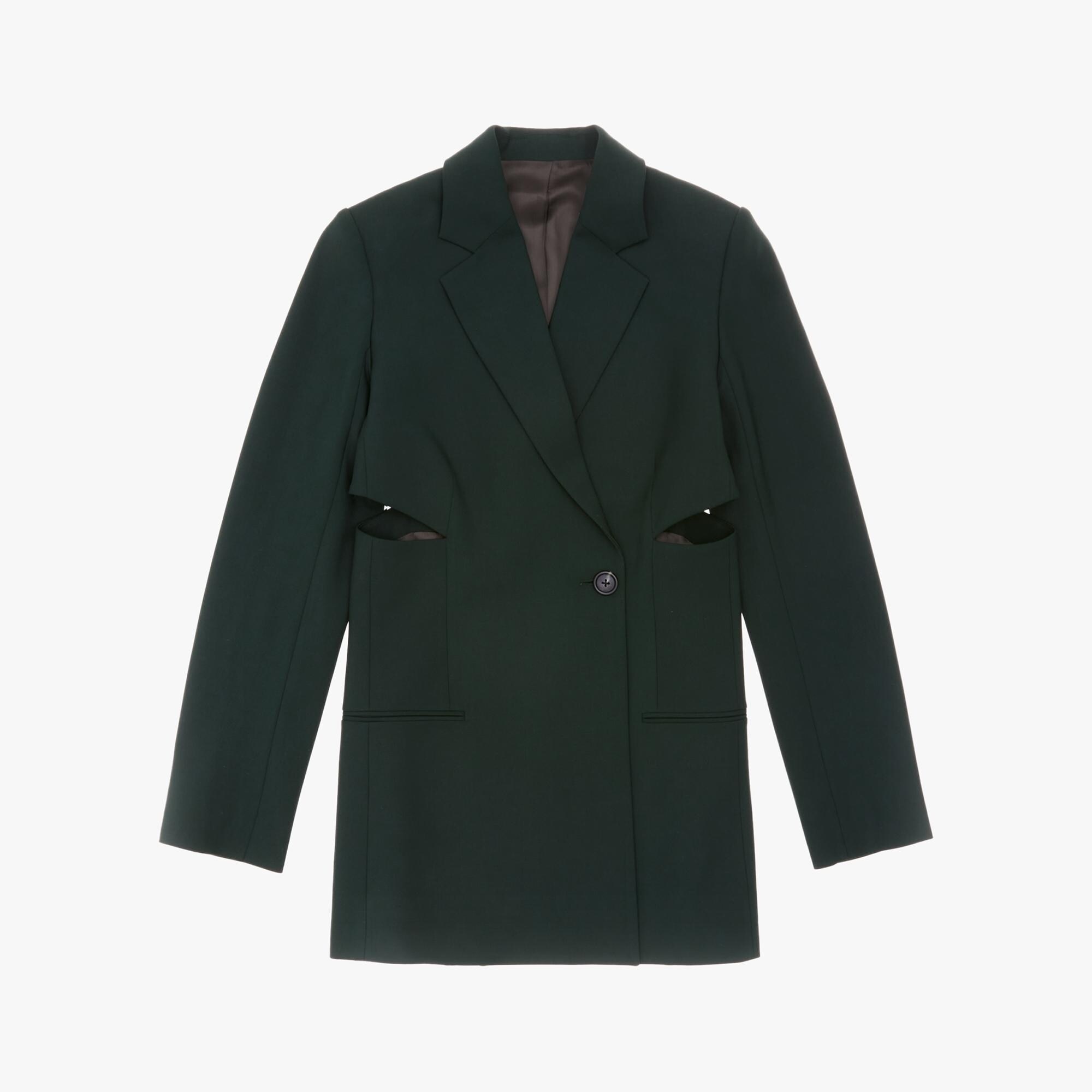 STRETCH WOOL SLASH BLAZER - 1