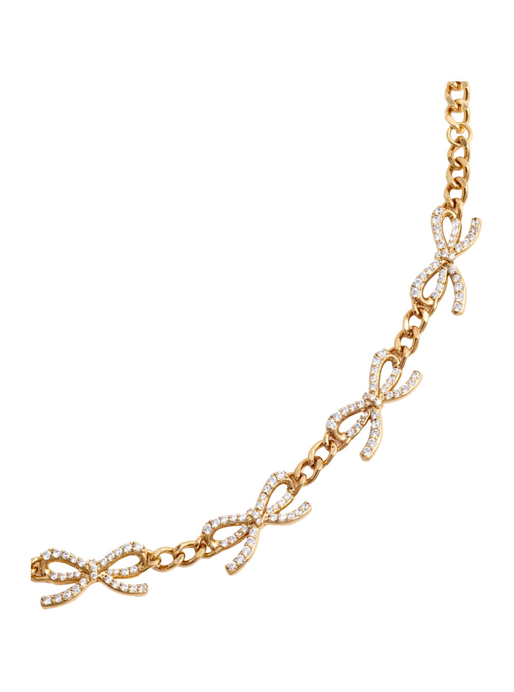 Self-Portrait Women Metallic Bracelet With Bow Nad Crystal Embellishments In Copper Woman - 2