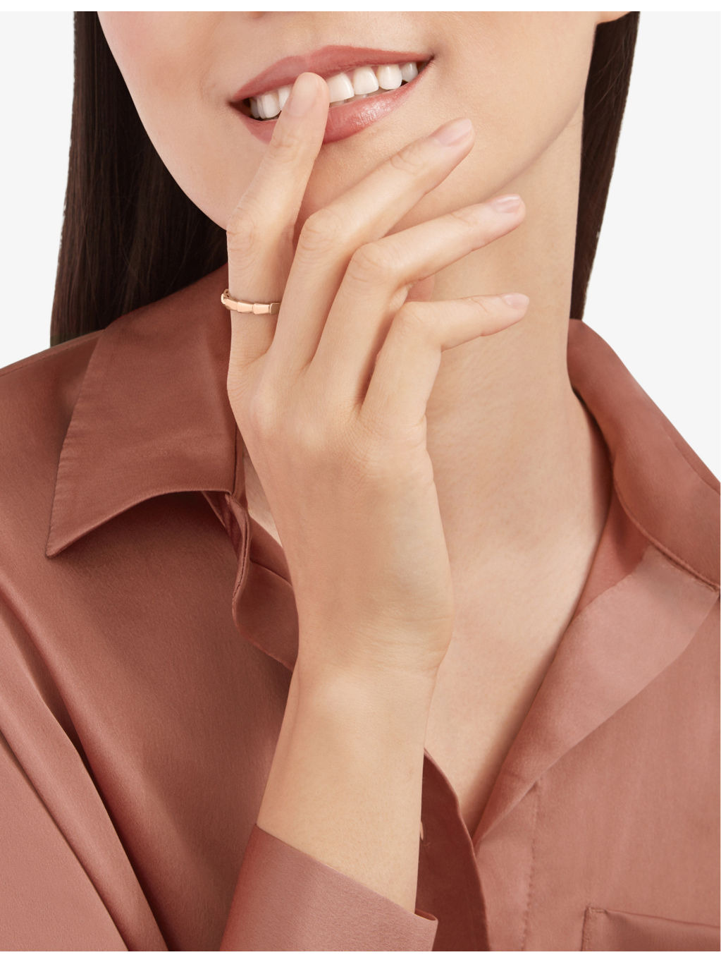 Serpenti Viper 18ct rose-gold wedding band - 7