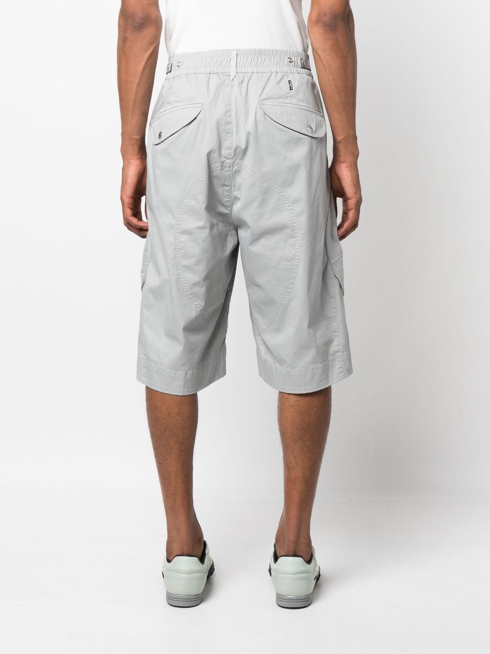 cotton-blend drop-crotch shorts - 4
