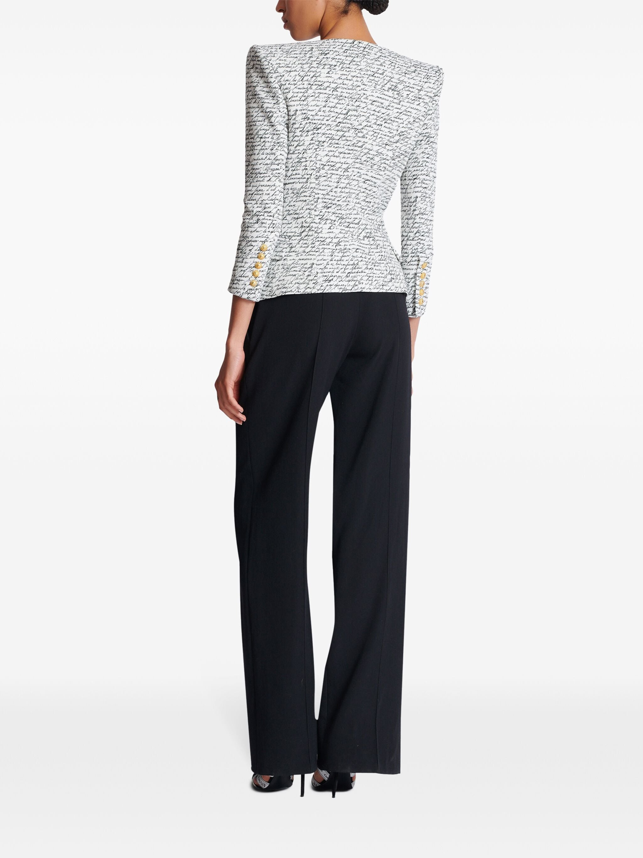 Balmain Women 1 Btn Love Letter Print Tailored Jacket - 4