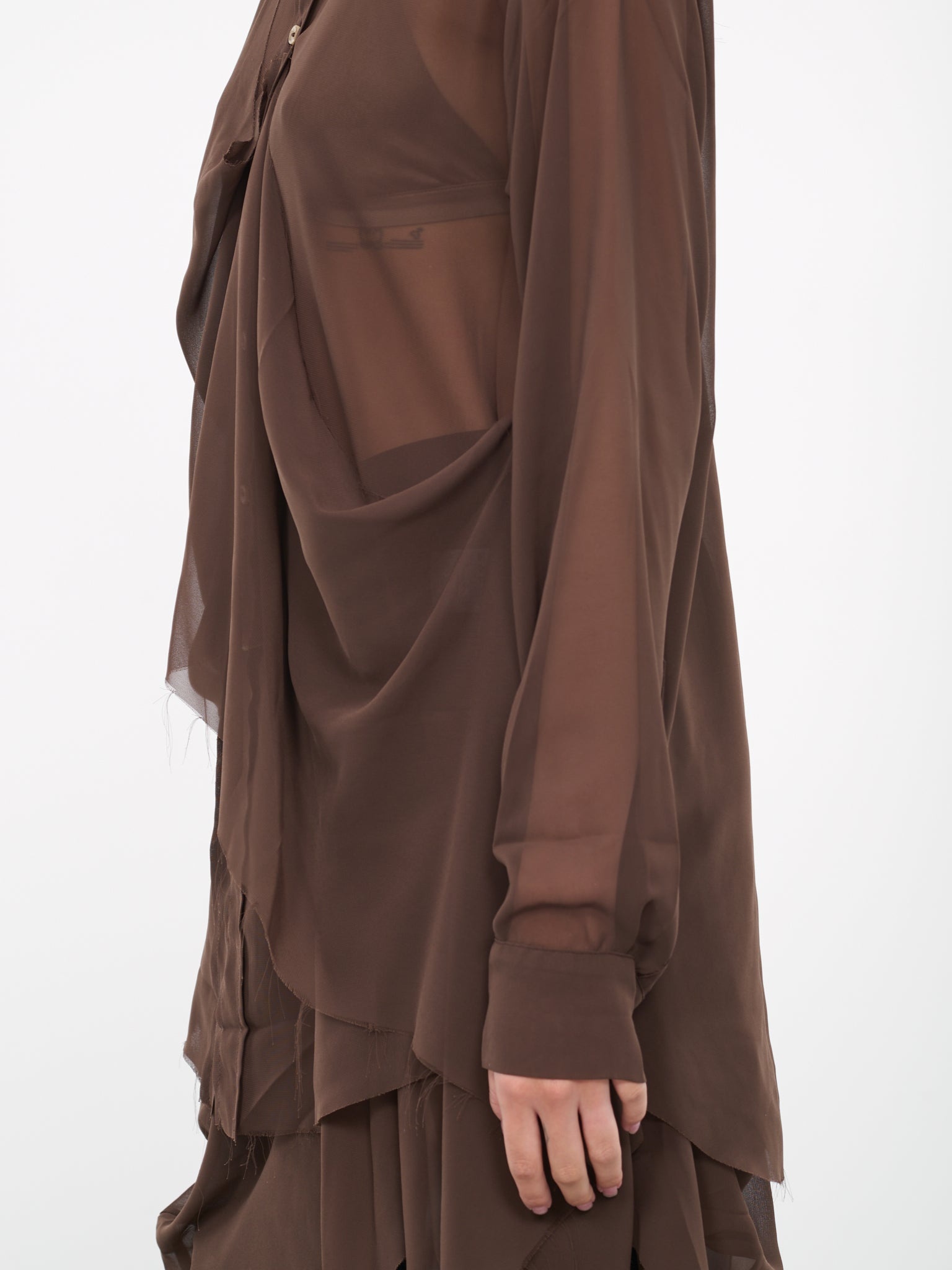 Draped Sheer Shirt - 5