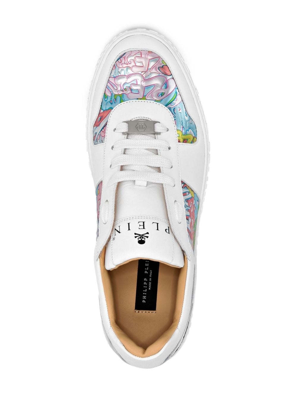 graffiti-print lace-up sneakers - 3