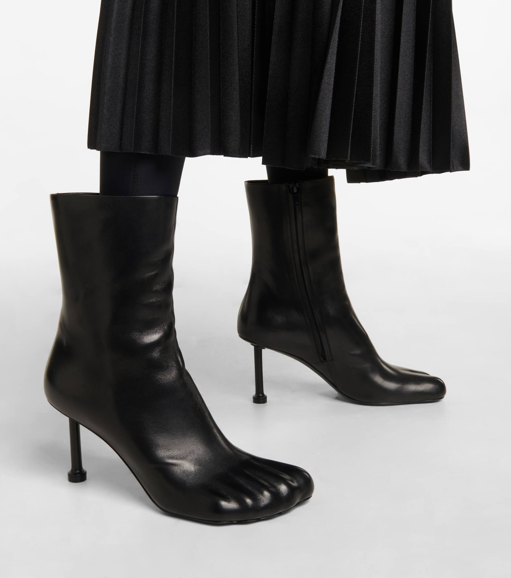 Fetish leather ankle boots - 4