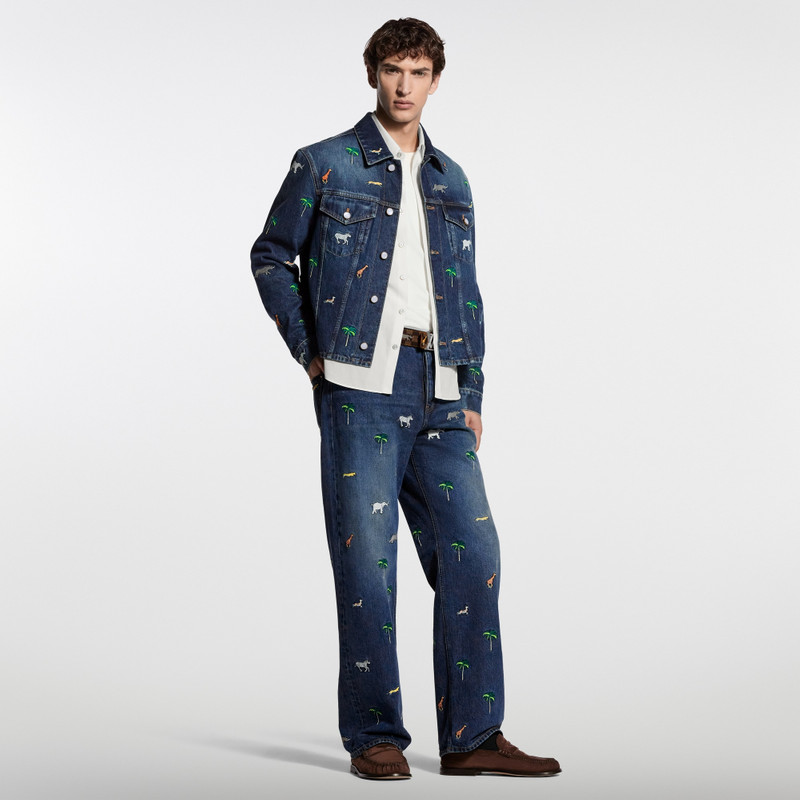 LV x The Darjeeling Limited Embroidered Long-Sleeved Denim Shirt 4