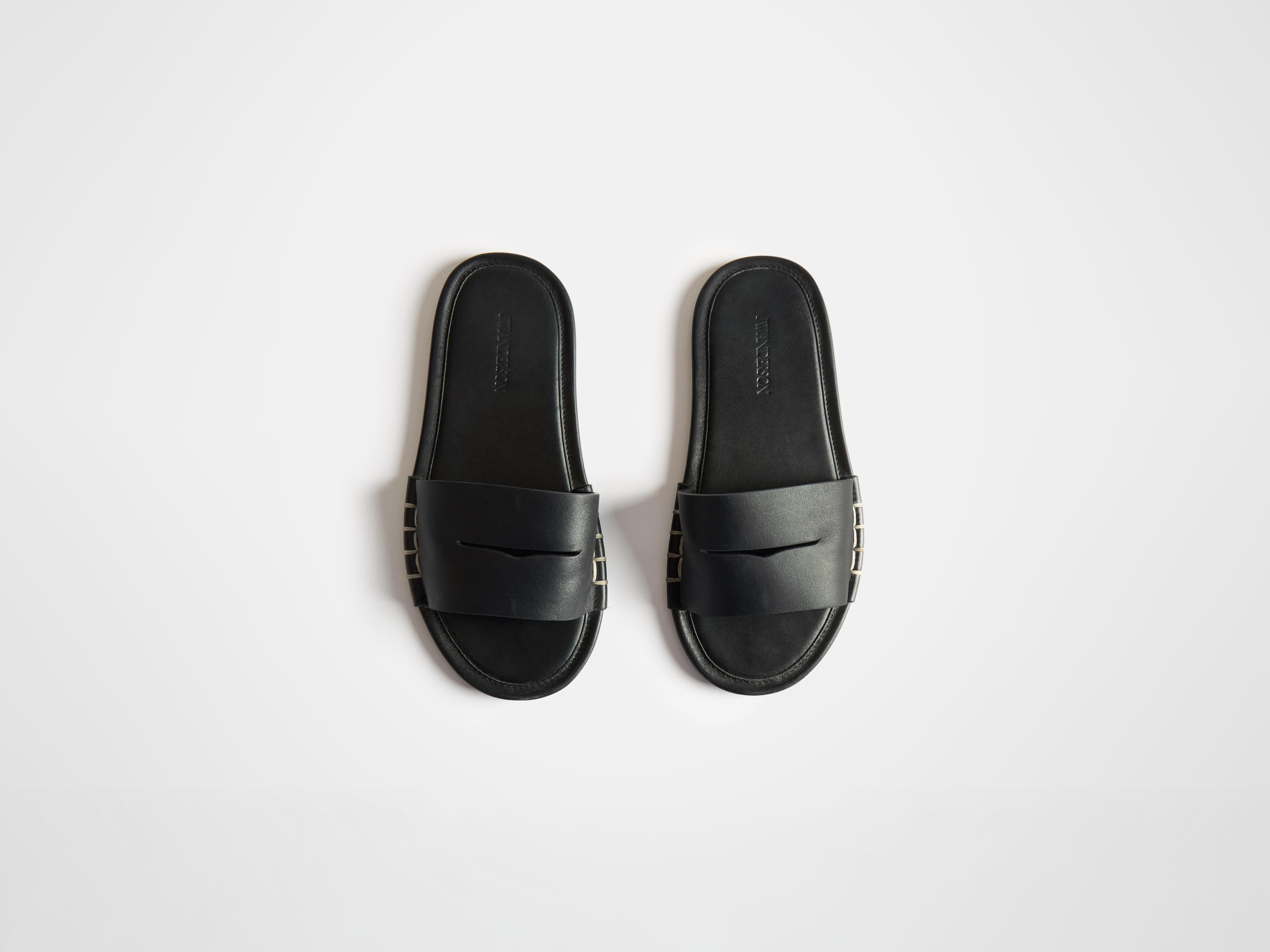 WOMENS LOAFER SLIDES IN BLACK - 4
