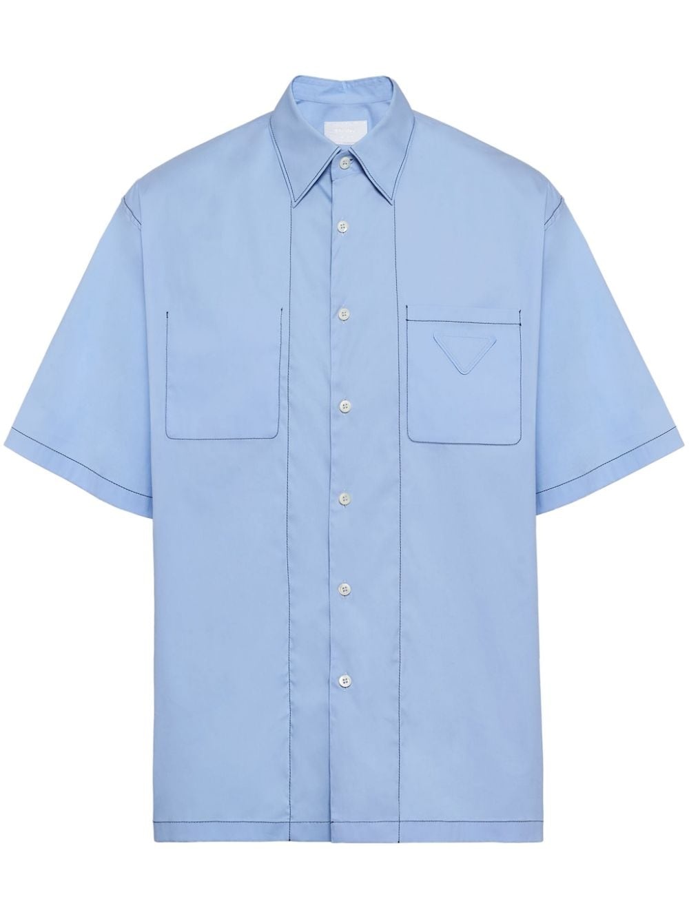 triangle-logo cotton shirt - 1