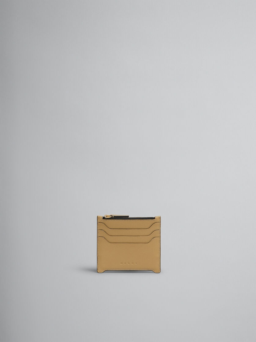 BEIGE LEATHER TRUNKAROO CARD CASE - 1