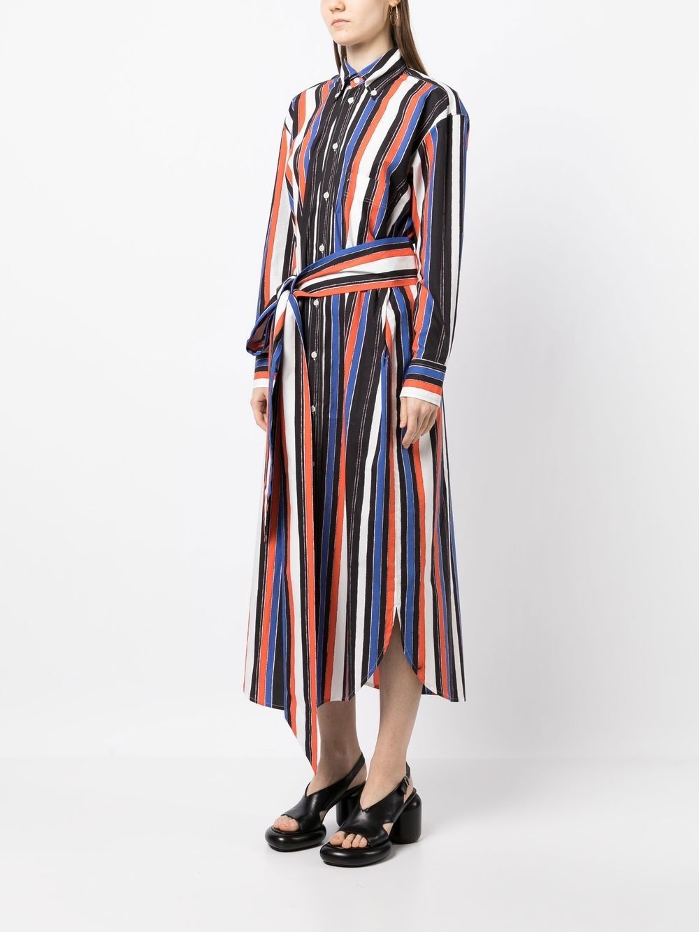 vertical-stripe midi dress - 3