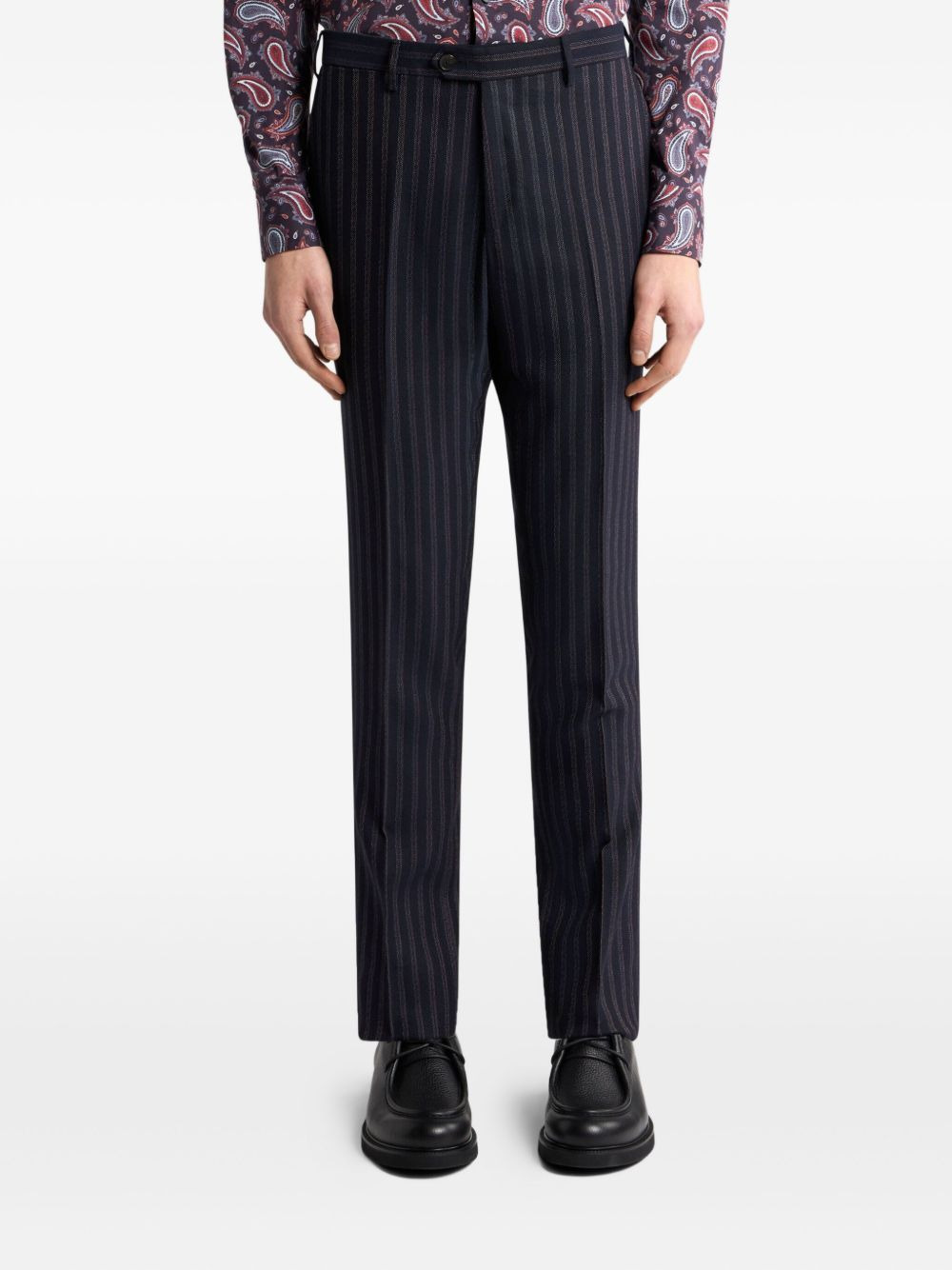 pinstripe wool trousers - 3