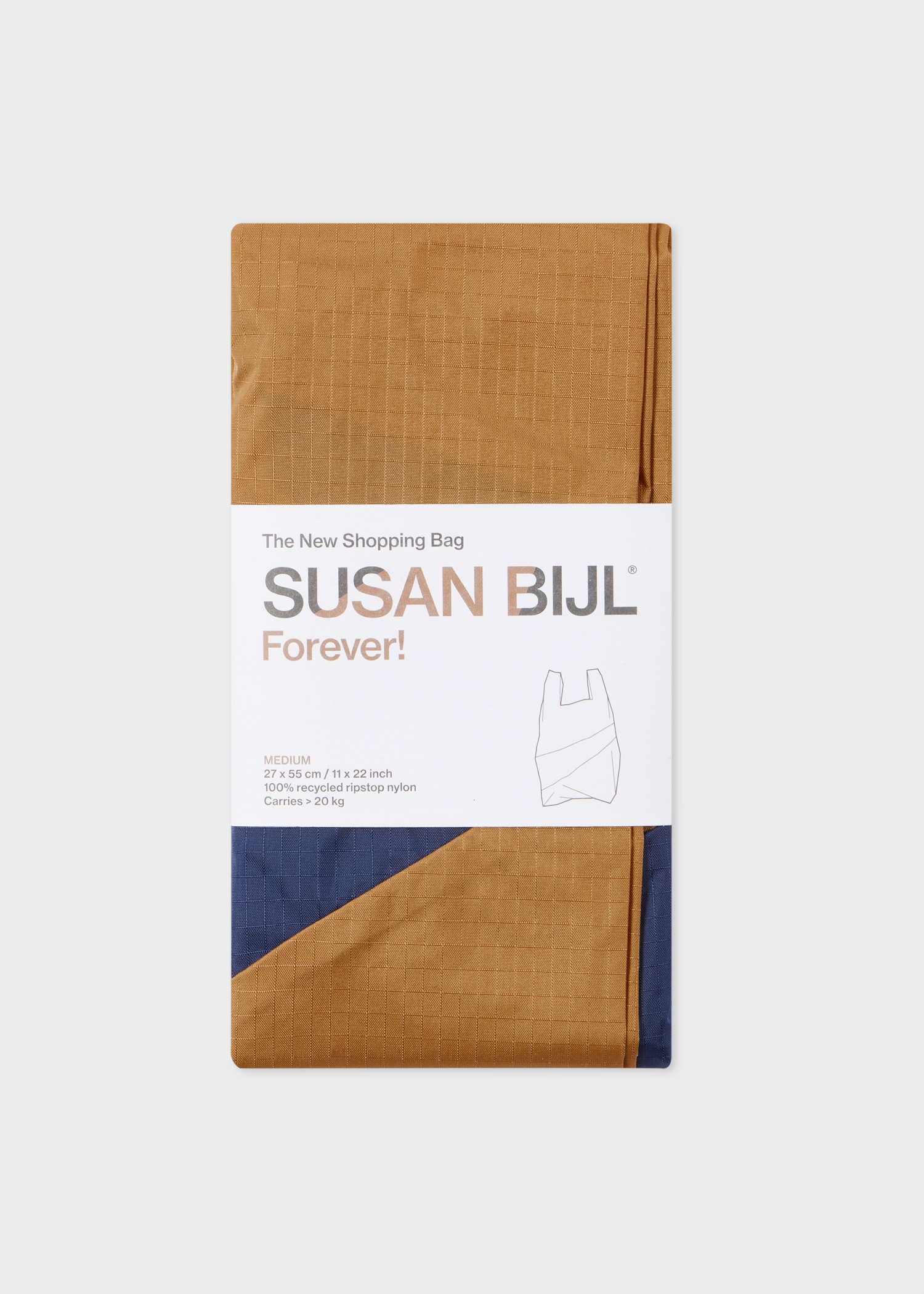 Camel & Navy 'The New Shopping Bag' by Susan Bijl - Medium - 2