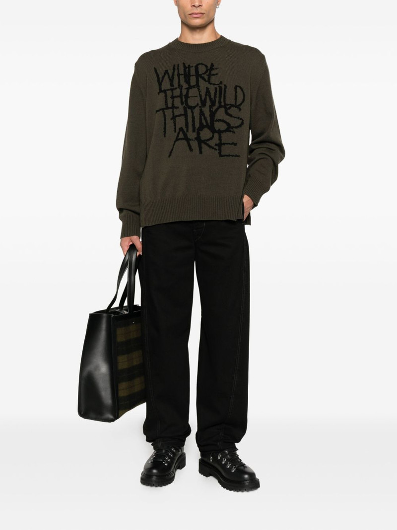 sacai text-print sweater outlook