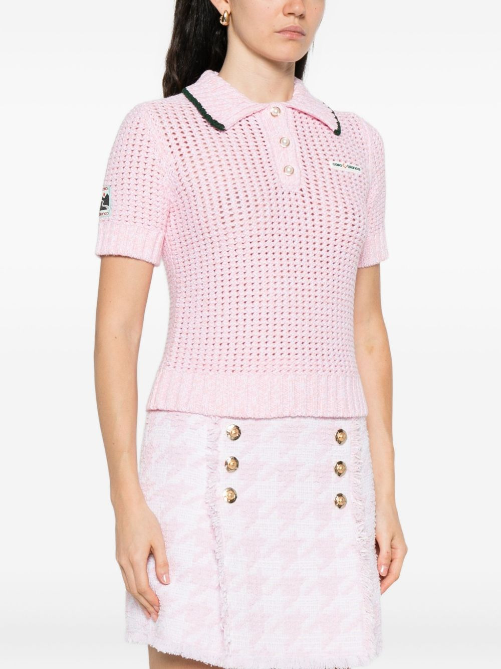 textured-knit polo top - 3