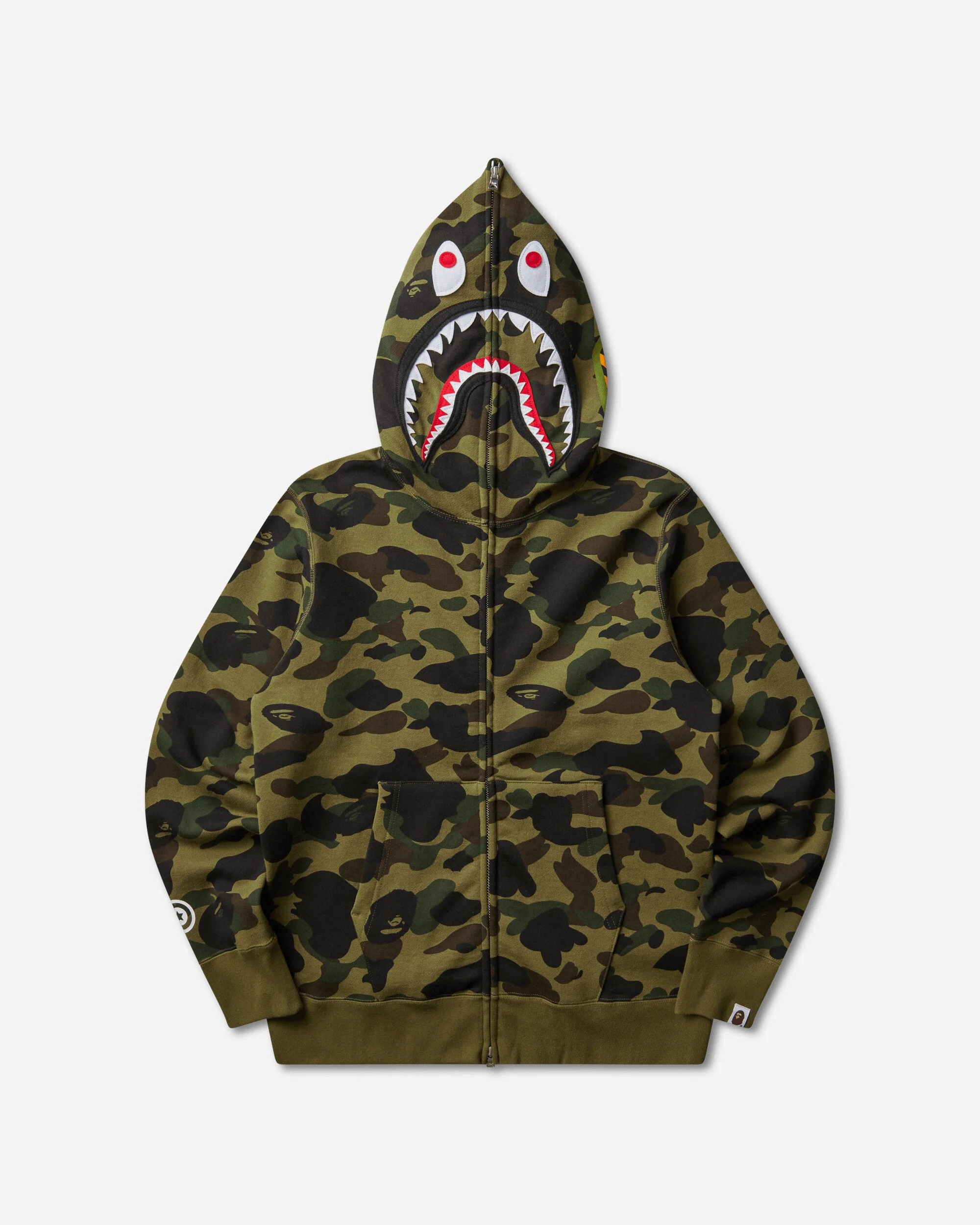 Men's 1st Camo Shark Full Zip Hoodie Green - 1