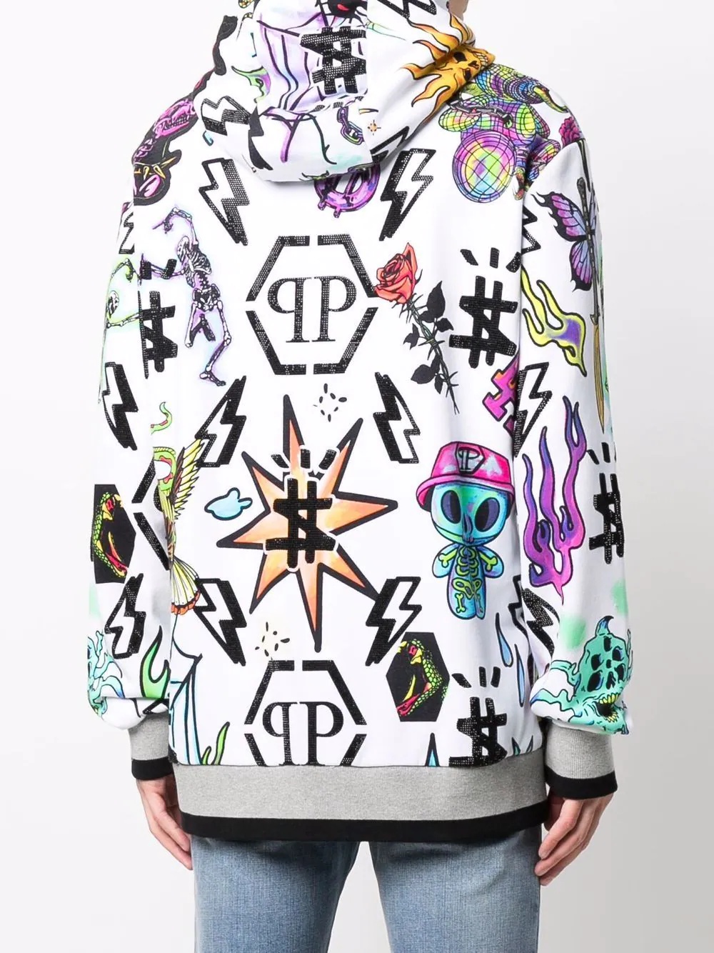 patterned pullover hoodie - 4