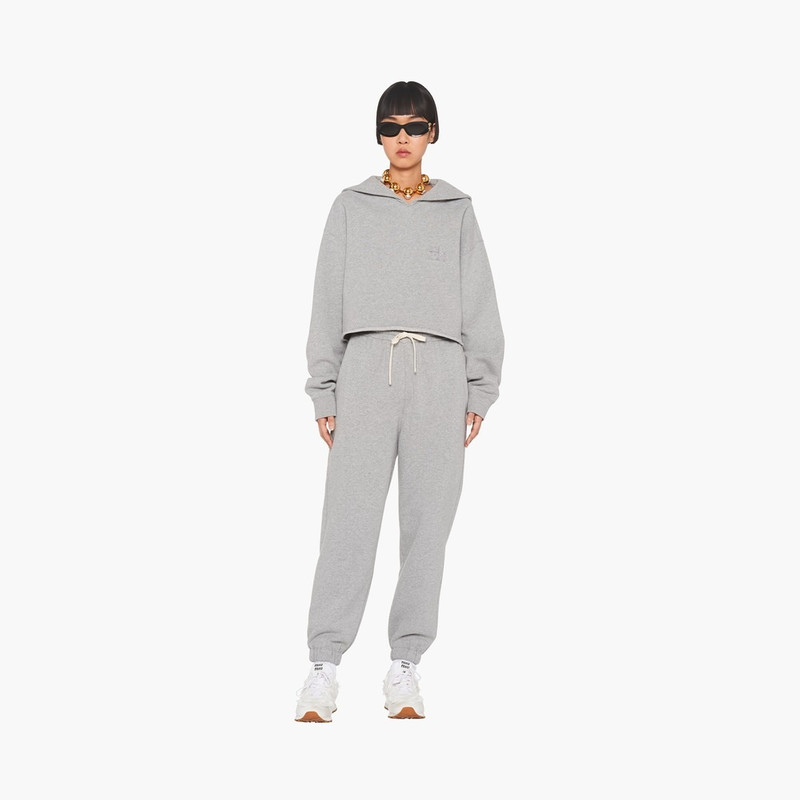 Miu Miu Cotton joggers with embroidered logo outlook