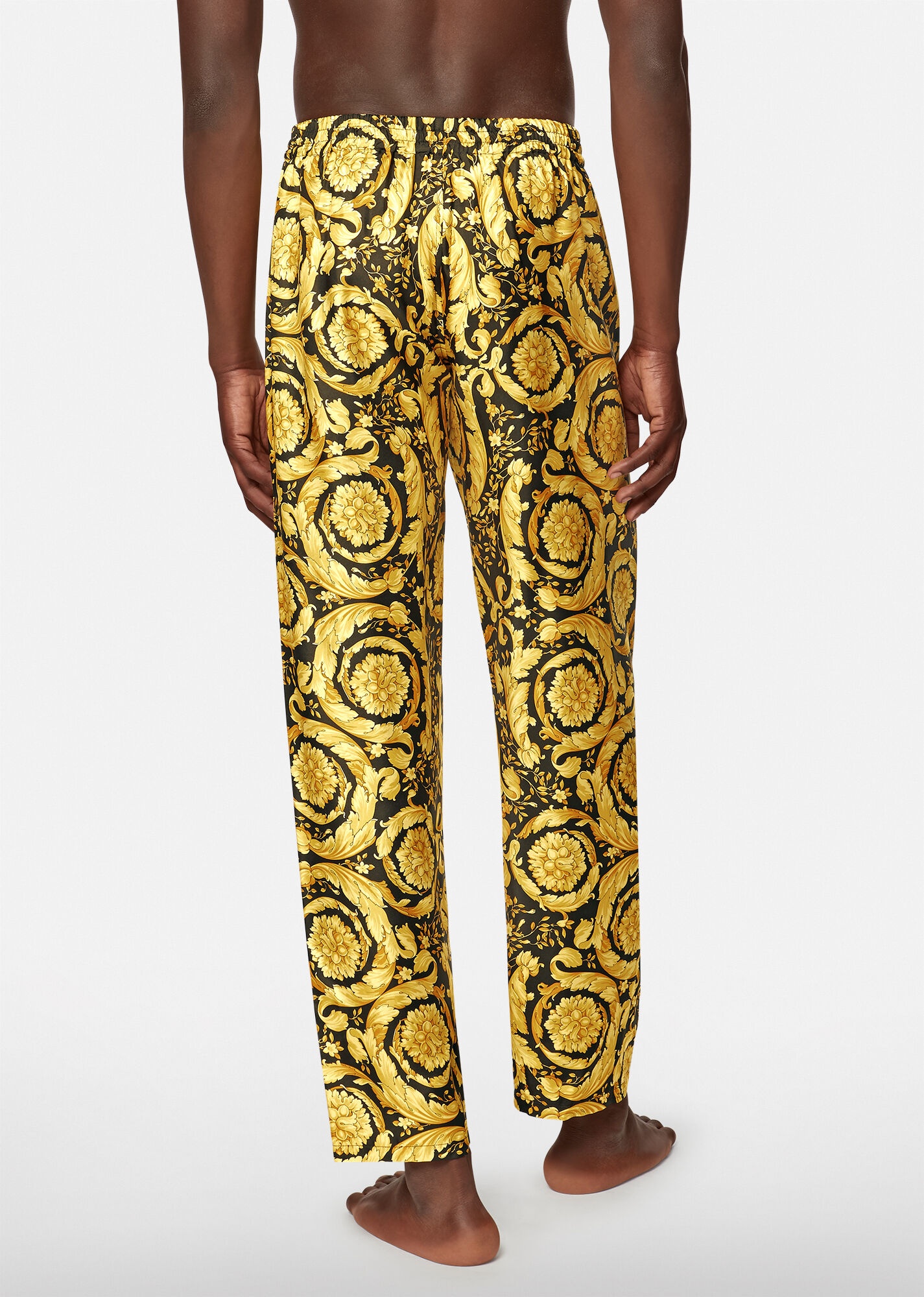 Barocco Print Silk Pyjama Bottoms - 3