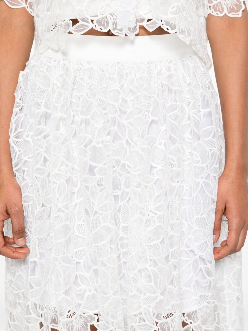 floral-lace maxi skirt - 5