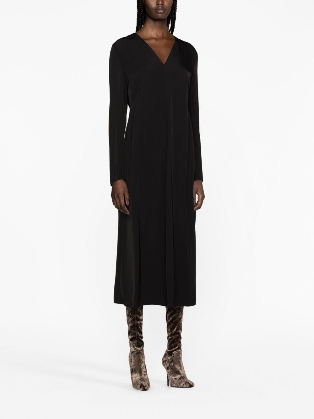 long-sleeve midi dress - 2