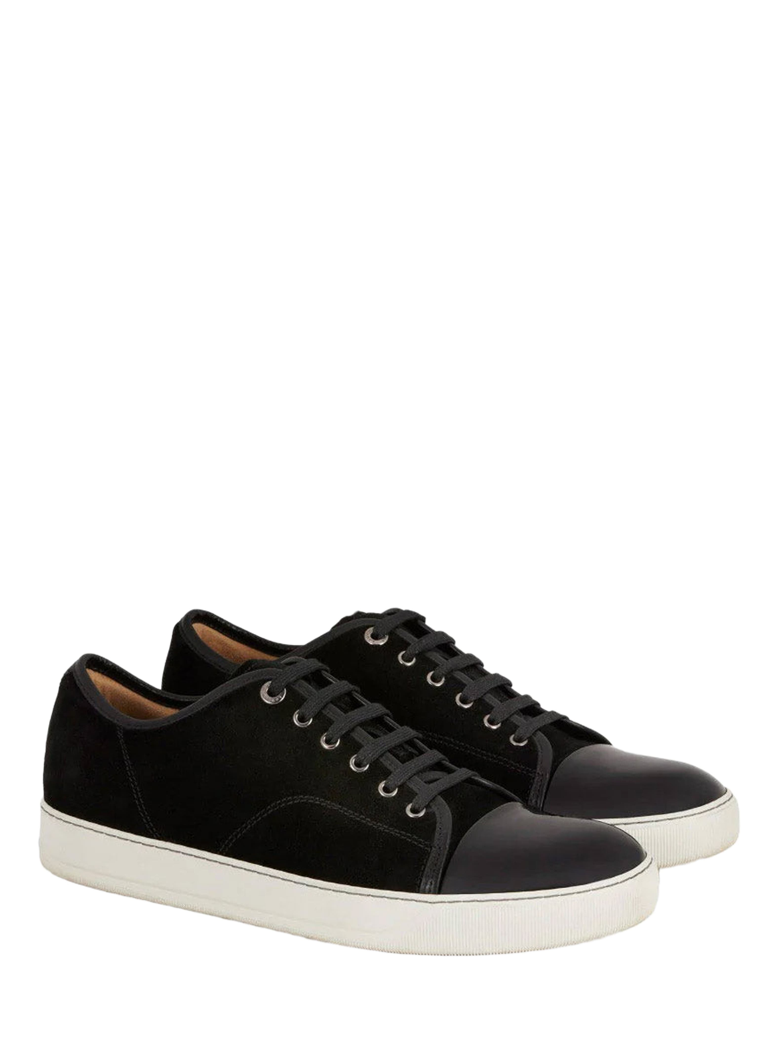 Lanvin Dbb1 Suede And Patent Leather Sneakers in Black at Nordstrom - 2