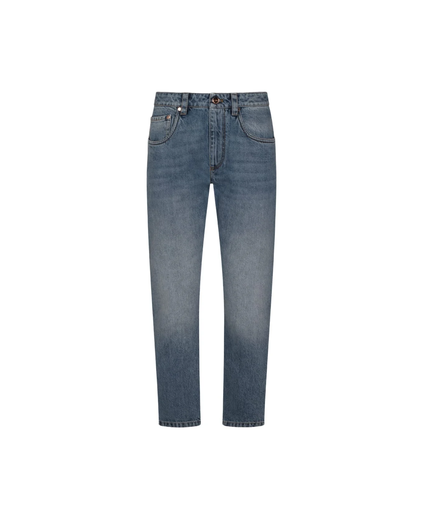 Blue Cotton Jeans - 1