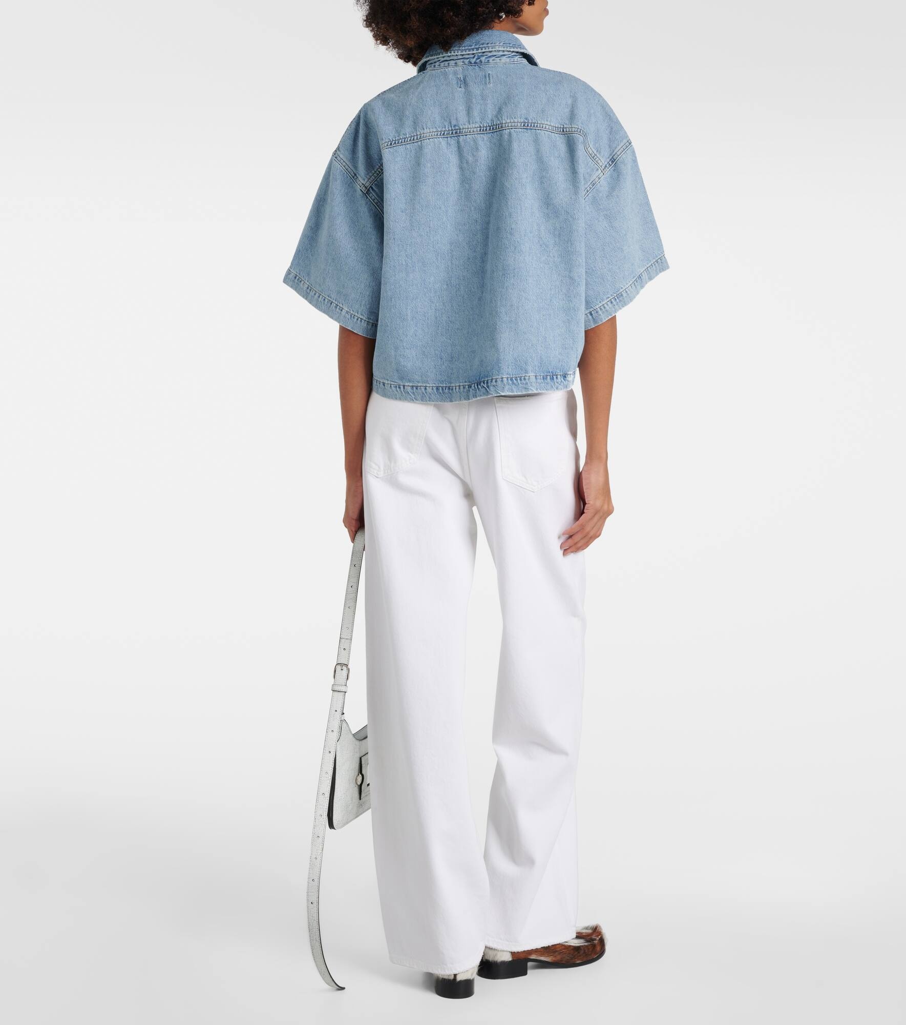 Rona Box cropped denim shirt - 3
