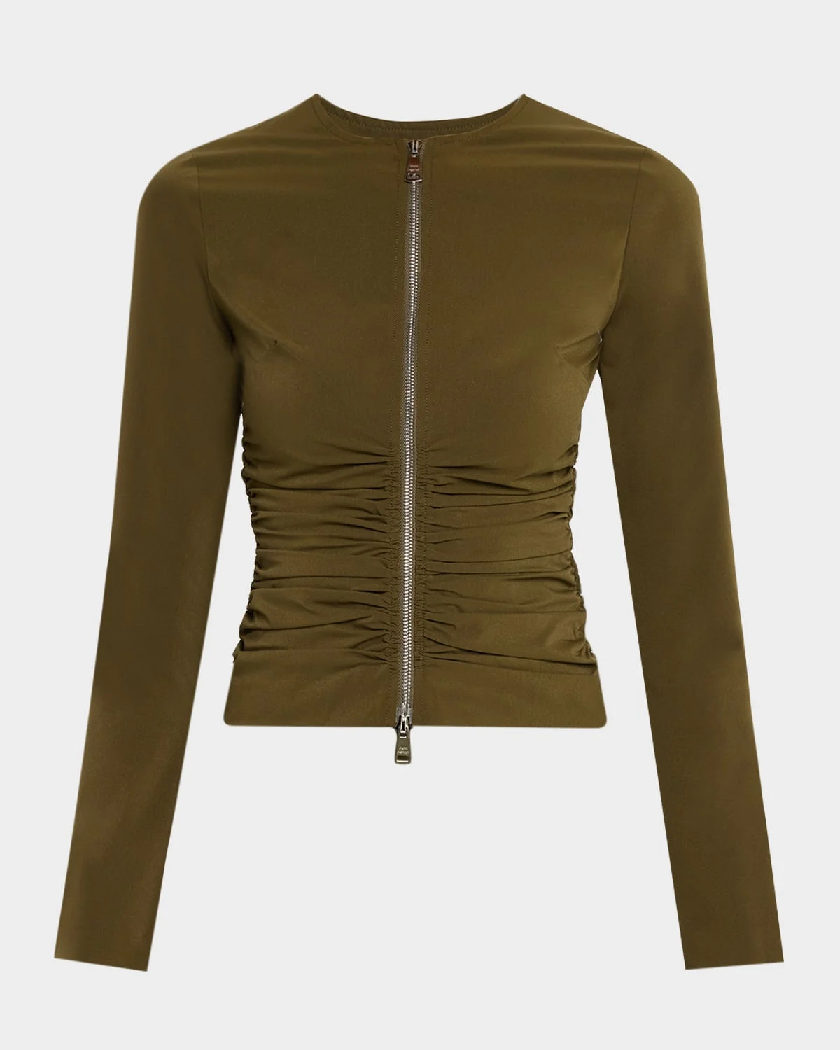 Ruched Zip-Front Top - 1