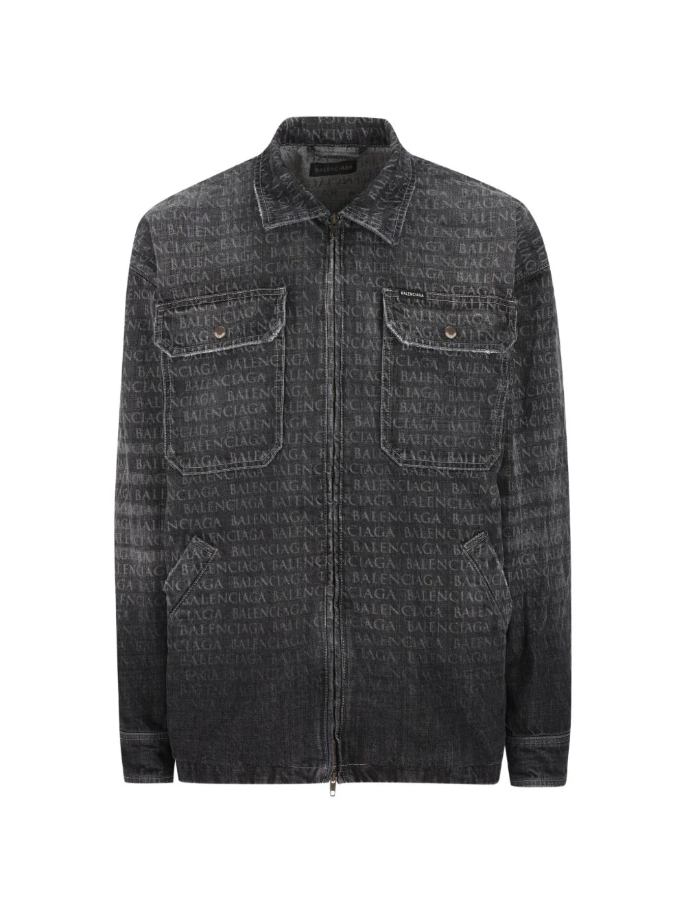 zip-up denim jacket - 1