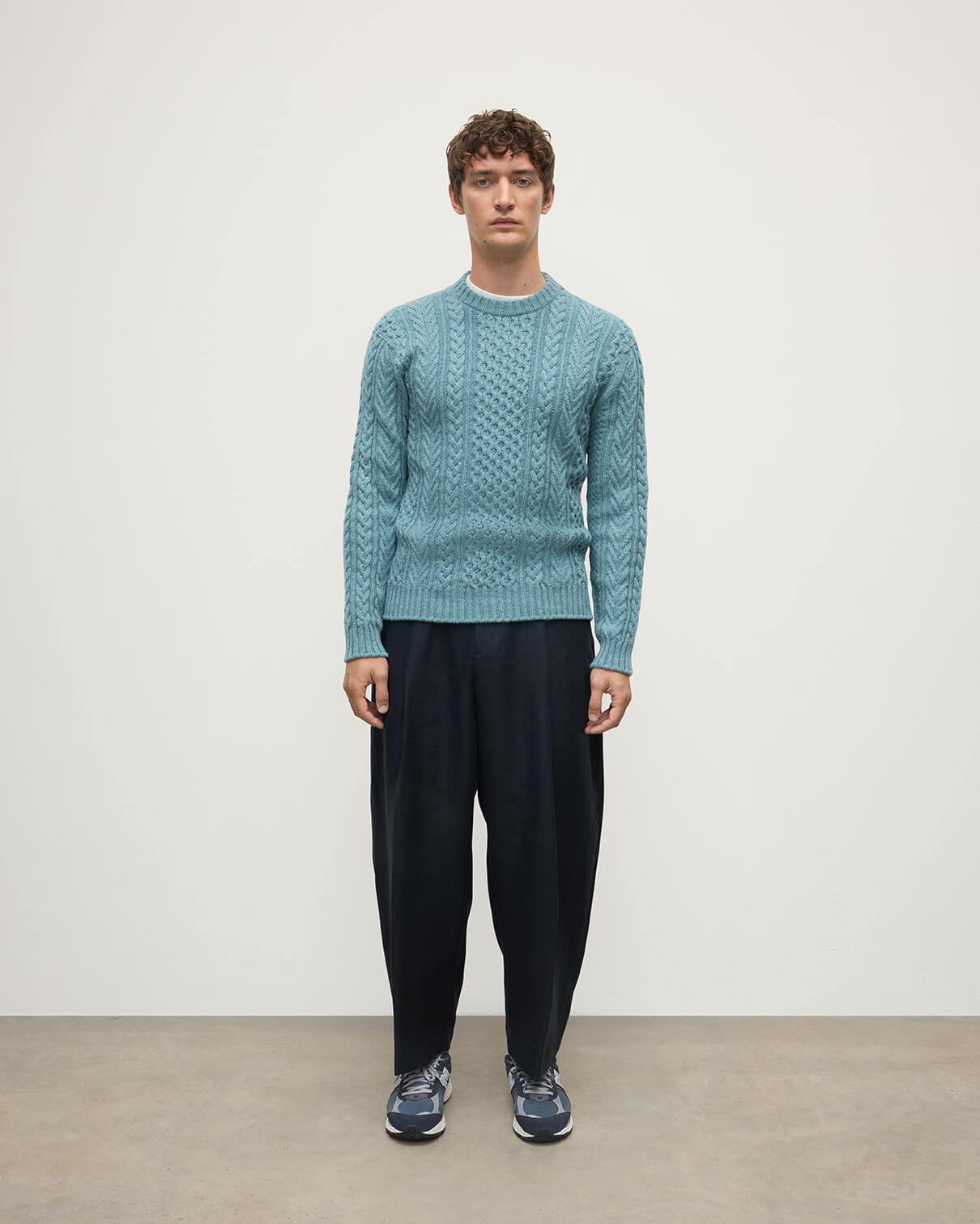 Aran Cable Green Cashmere Jumper - 2