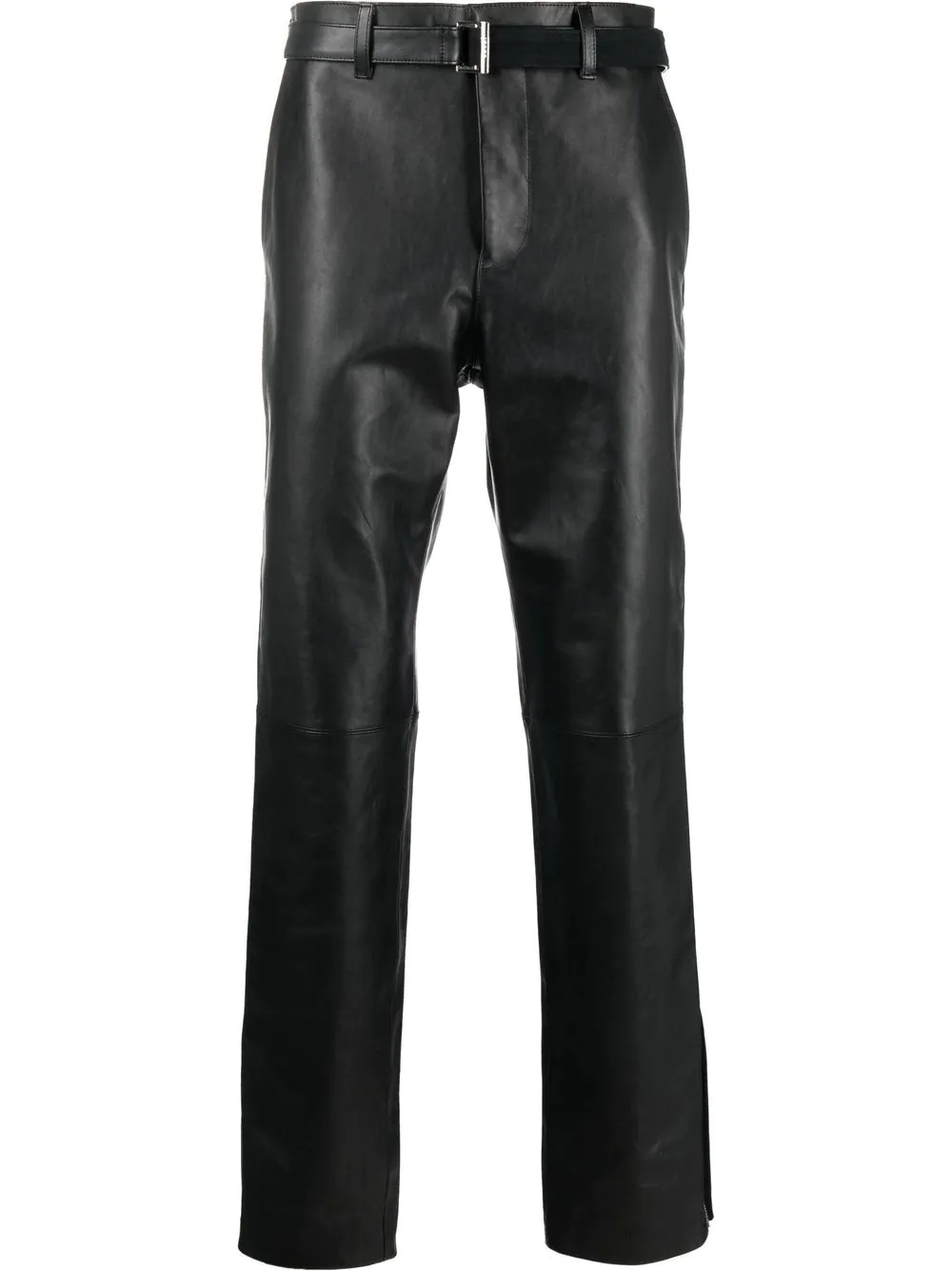 straight-leg leather trousers - 1