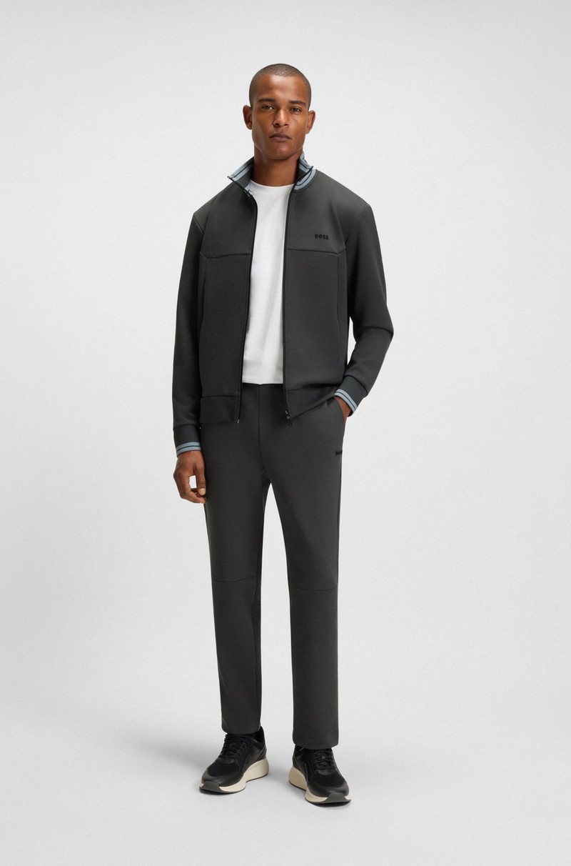 BOSS ZIP-UP SWEATSHIRT WITH STRIPED TRIMS outlook