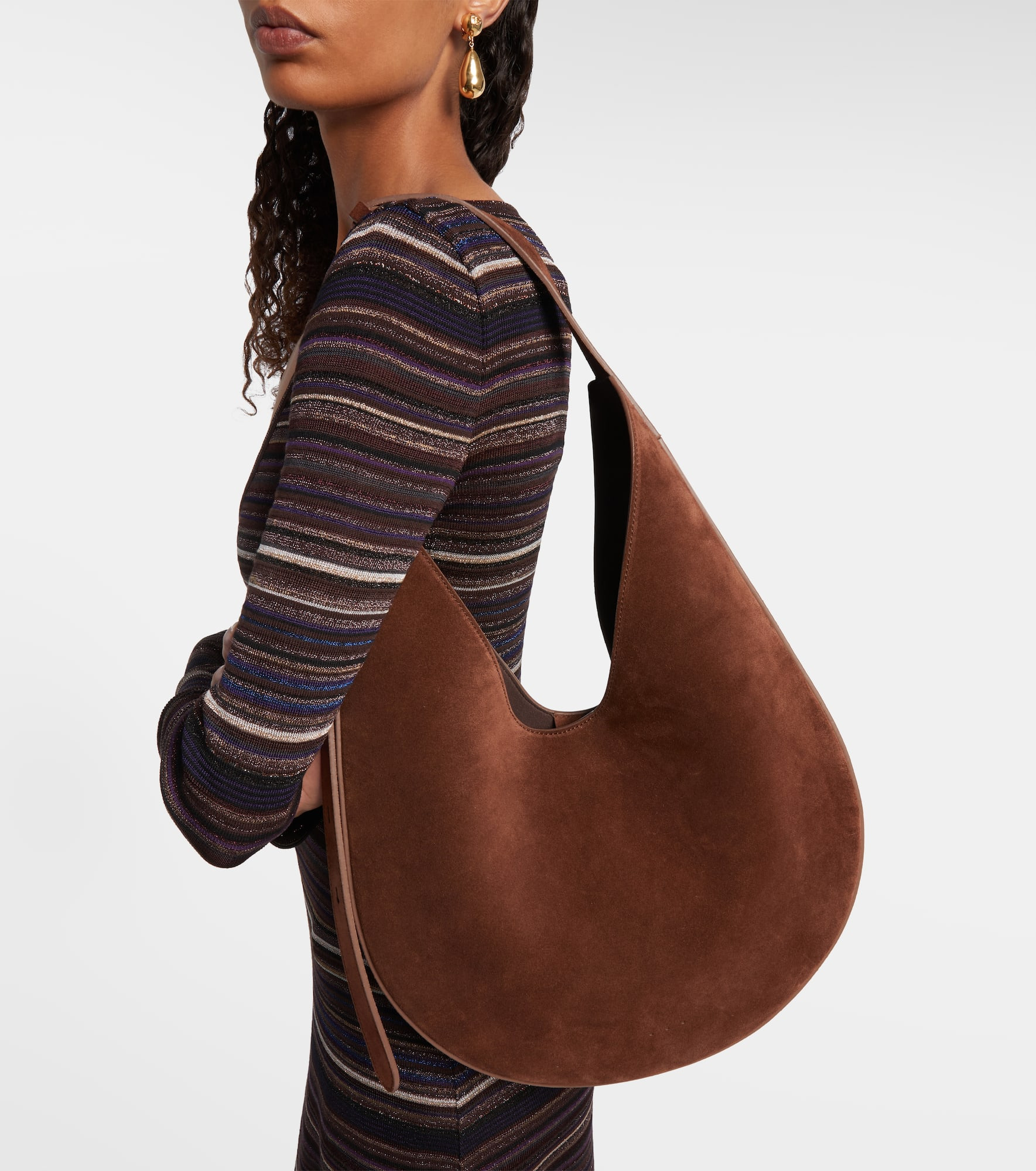 Medium suede shoulder bag - 2