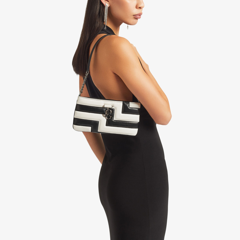 JIMMY CHOO Avenue Slim Shoulder
Black and Latte Avenue Nappa Leather Shoulder Bag outlook