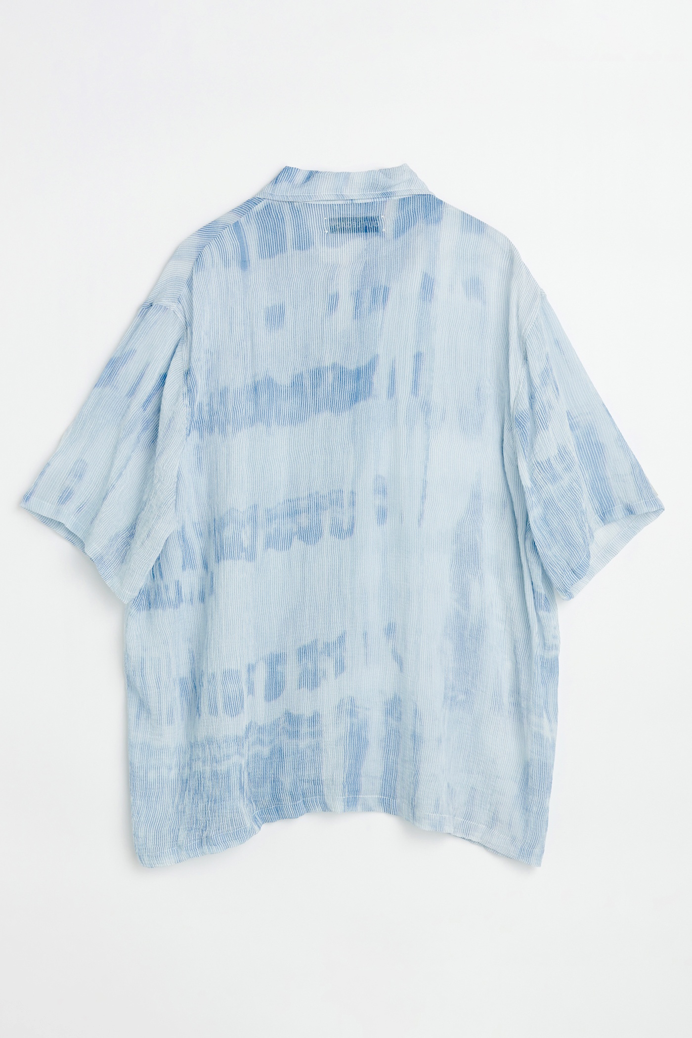 Box Shirt Shortsleeve Blue Brush Stroke Print - 6