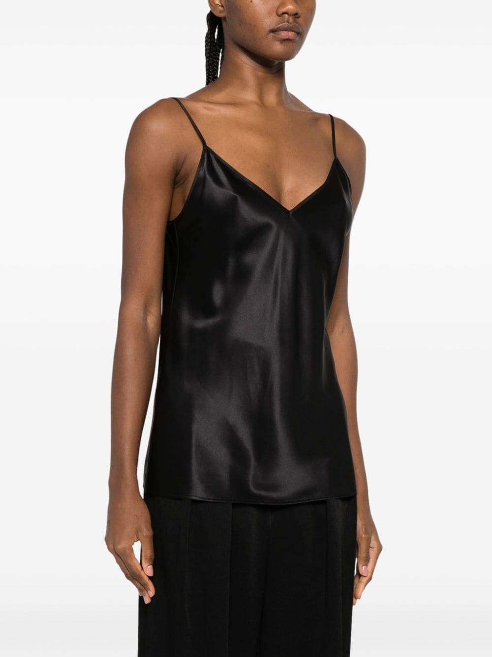 V-neck silk top - 3
