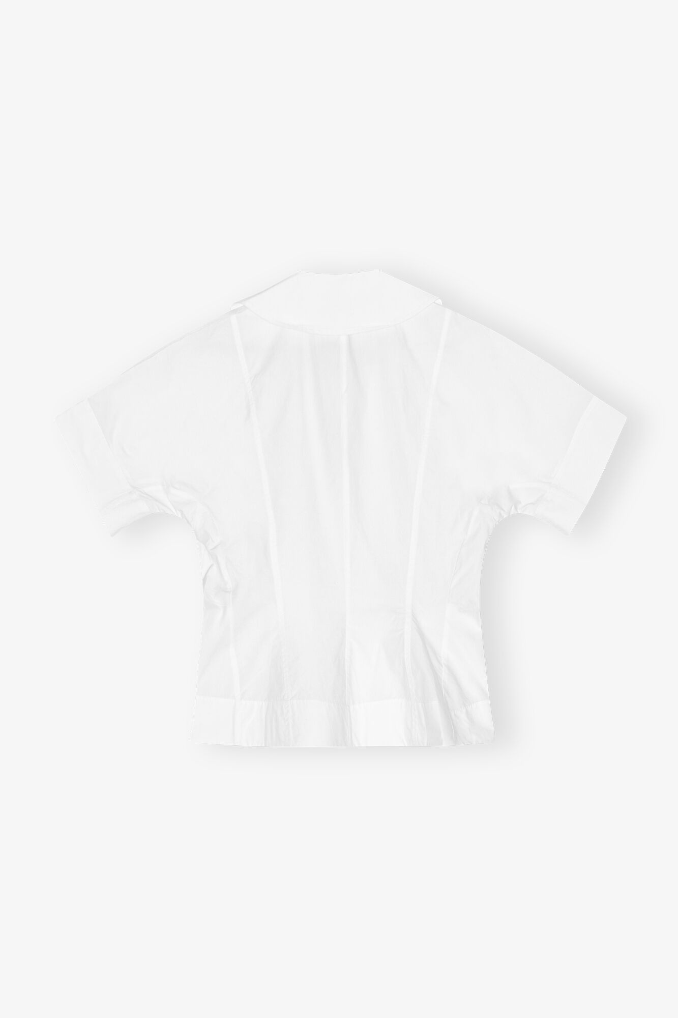 WHITE COTTON POPLIN WRAP BLOUSE - 6
