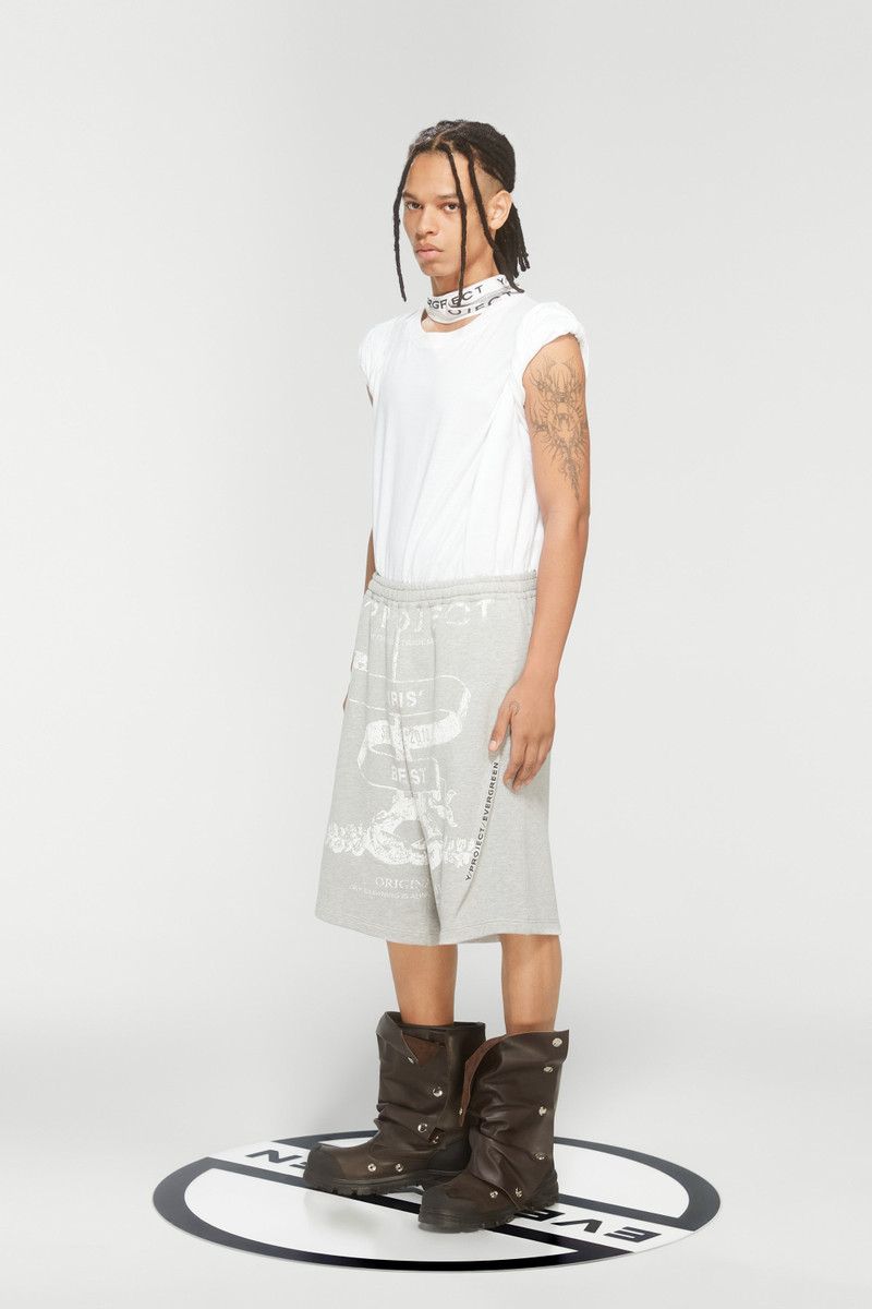 EVERGREEN PARIS' BEST PRINT PINCHED SWEAT SHORTS 4