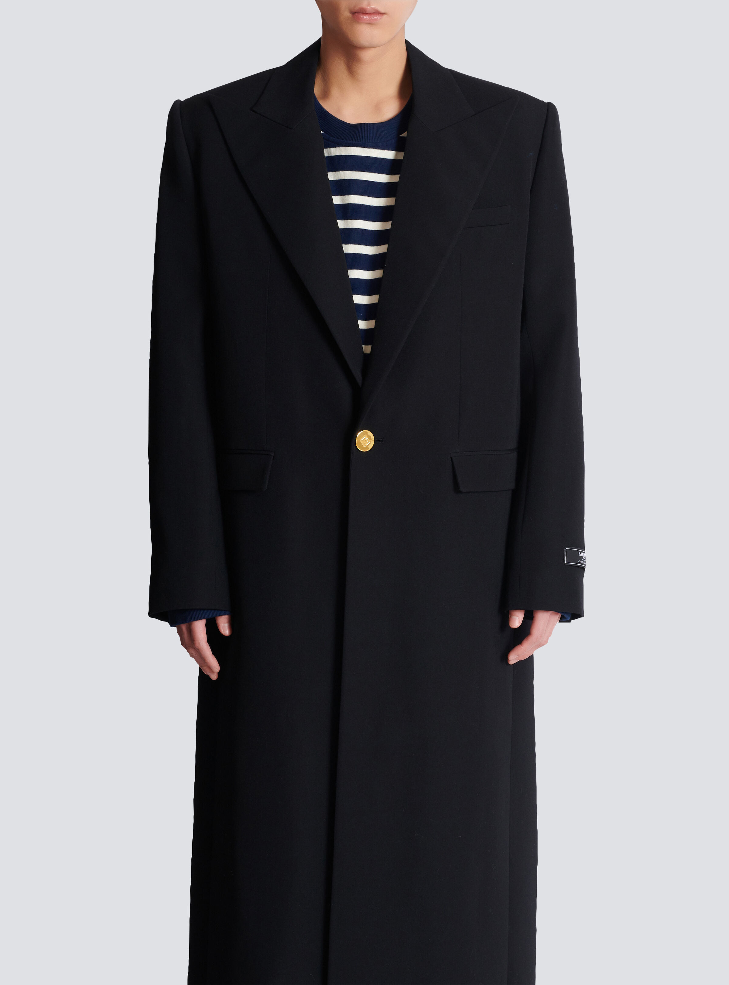 Long coat in grain de poudre wool - 5