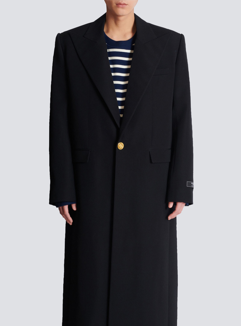 Long coat in grain de poudre wool 5