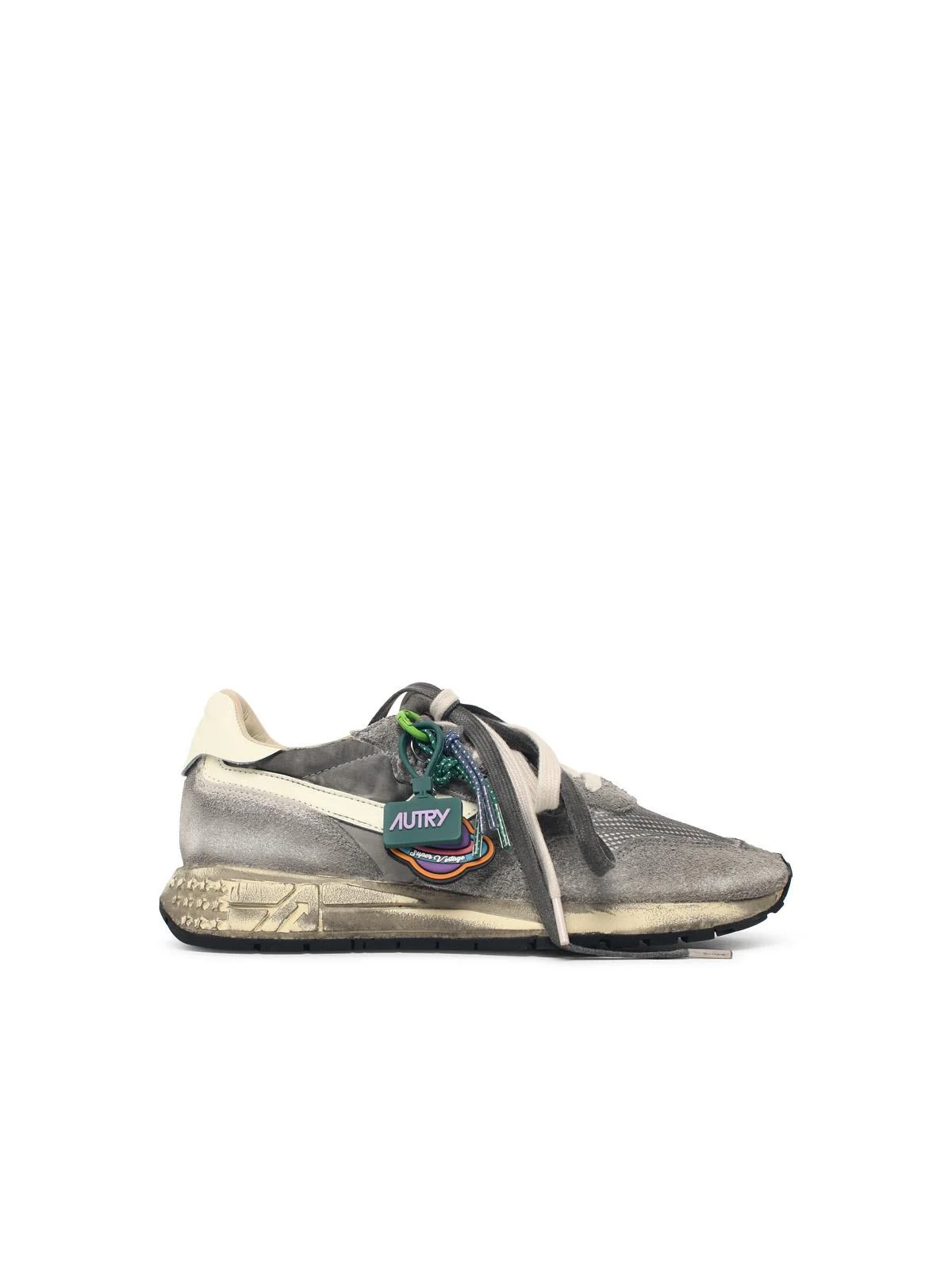 Autry REELWIND Supervintage Low Grey Mesh Suede Sneakers - 1