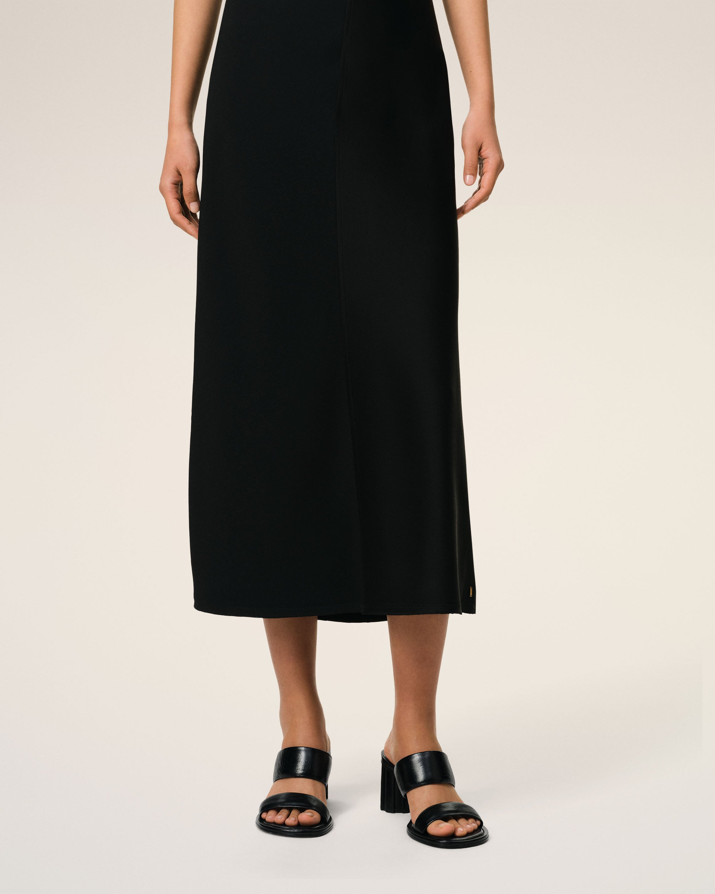 BLACK LEATHER PIANO SANDALS - 2